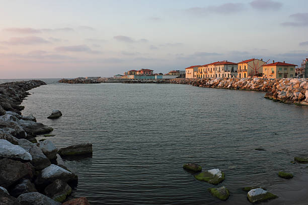 Tramonto sulla Bocca d'Arno a Marina di Pisa